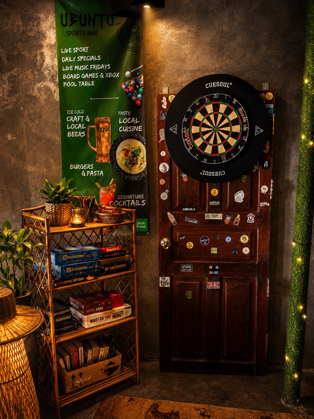 Darts and board games in Ubuntu’s games corner